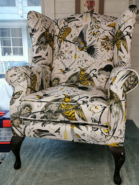 reupholstered chair by Finnook Upholstery Services