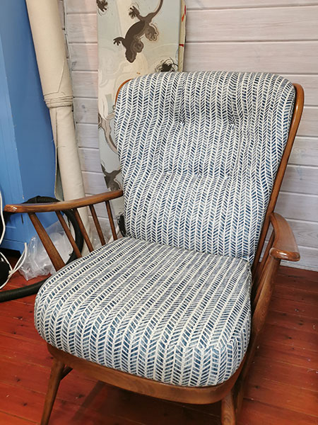 reupholstered chair by Finnook Upholstery Services