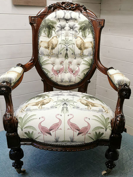 reupholstered chair by Finnook Upholstery Services