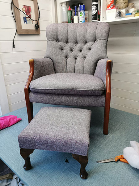 reupholstered chair by Finnook Upholstery Services